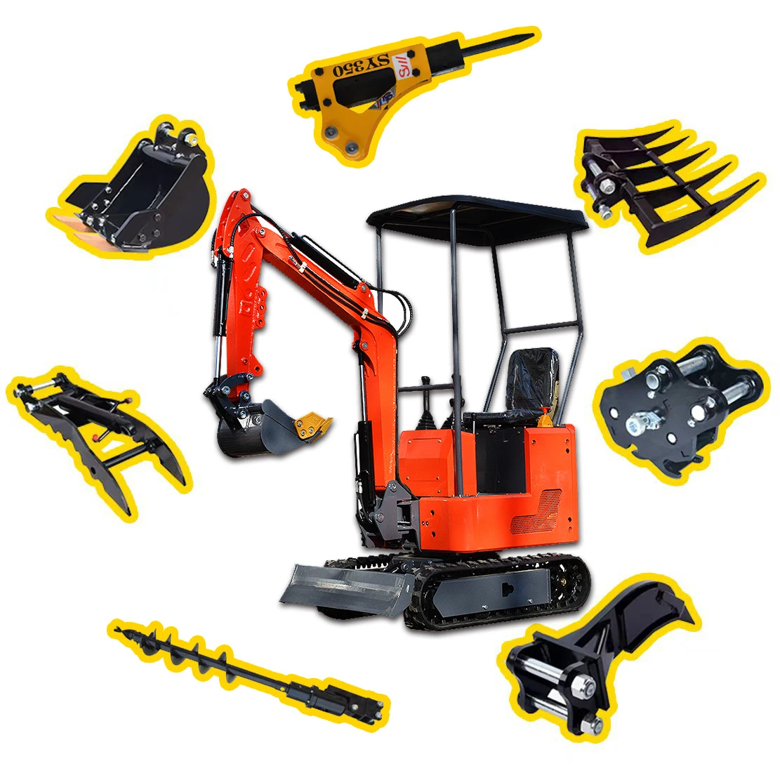 

Customized Mini Excavators 1 Ton 1.2Ton Digger Cab EPA EURO 5 Standard Digger for Sale Cheap Mini Excavator