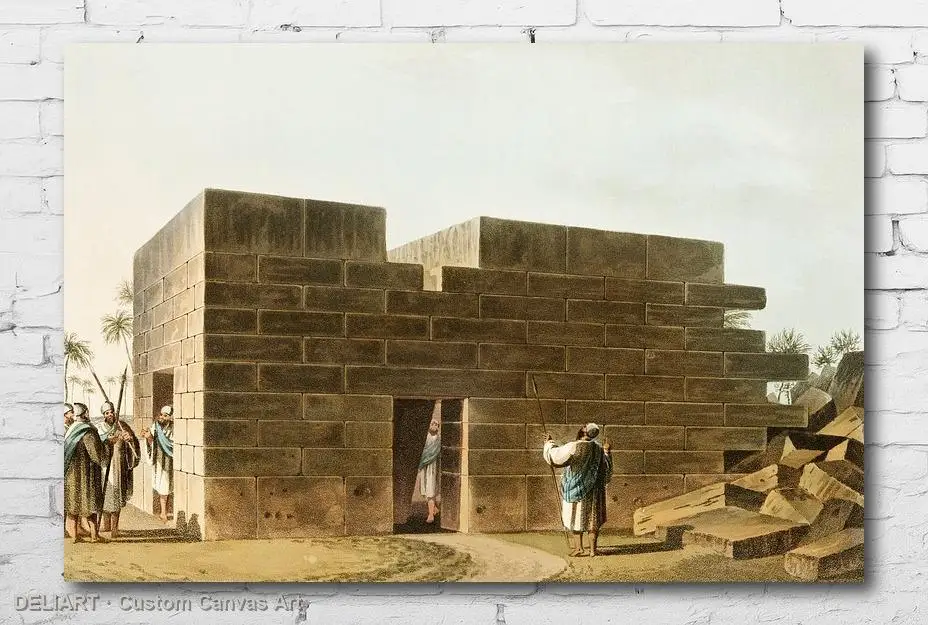 

Ottoman Vintage Travel Canvas Poster - Temple of Jupiter Ammon in Libya Custom Size Wall Art Home Room Decor