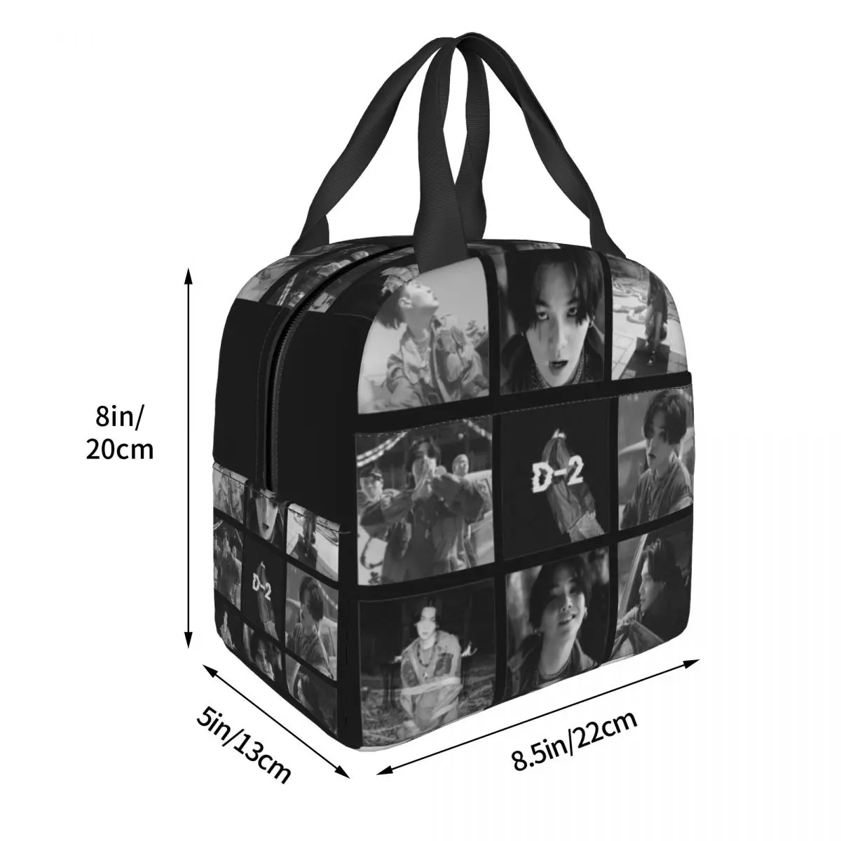 Agust D Collage Insulated Lunch Bags Cooler Bag Lunch Container Kpop Portable Tote Lunch Box Food Storage Bags Office Outdoor