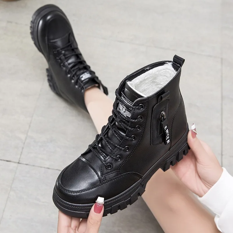 Winter Hot Sale Women Casual Shoes 2025 All-match Velvet Thick Bottom Snow Boots for Woman Fashion Female High Top Cottom Shoes