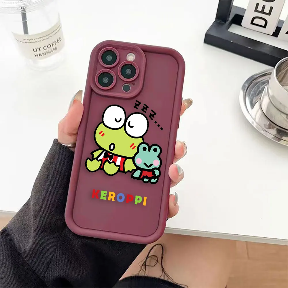 Cute Kero Keropi Luxtury Phone Case For VIVO V20 V23 V23E V25 V27 V29 V30 V30E X60 X70 X80 X90 X100 PRO 4G 5G Case Funda Shell