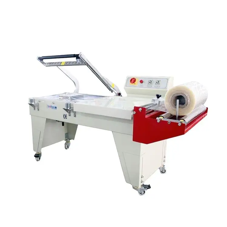 450A Cookie Bag Carton Case Bottles Books Semi-Automatic Plastic Film Cutting Sealer POF Film Heat Seal Shrink Wrapping Machine