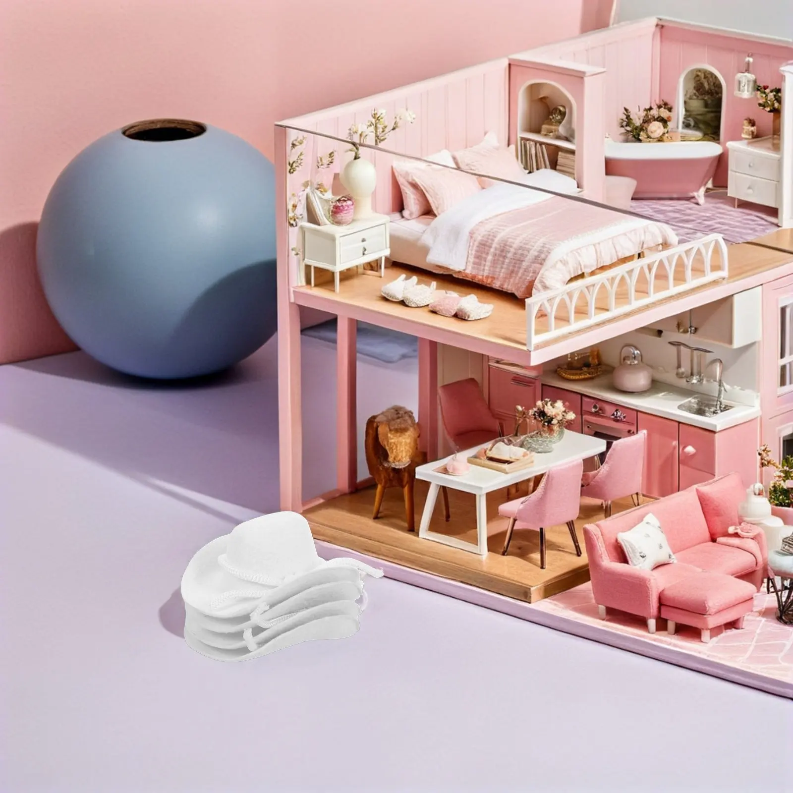 4 Piezas de Sombreros de Vaquero Blancos Pequeños, Mini Sombreros de Vaquera del Oeste para Figuras y Adornos