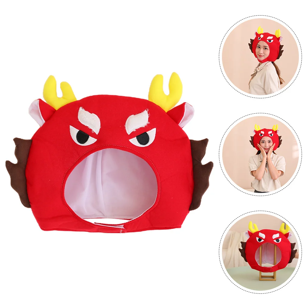 

Masquerade Dragon Head Hat Stuffed Cosplay Costume Headgear Party Decorative Festival Accessory Dragon Hat Festive Headgear
