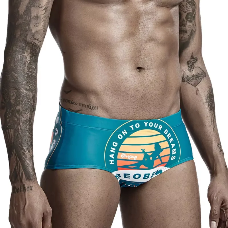 Swimming Trunks for Men Summer Seaside Beach Board Shorts Fashion Print Beachwear Swimsuits Youth Hot Spring Swim Pants Swimwear