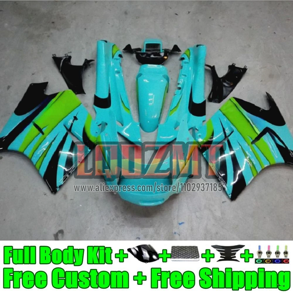 ZX-11R For KAWASAKI NINJA ZZR1100 ZX 11R 56No.55 cyan green ZX11 R ZX11R 93 94 95 96 97 ZZR 1100 1998 1999 2000 2001 Fairings