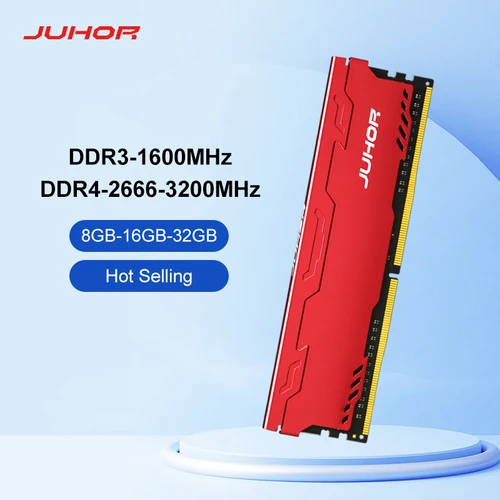 Imagen 1 del producto JUHOR DDR4 Ram 16GB 8GB 32GB 2666MHz 3200MHz DDR3 8GB 1600MHz DIMM Memoria de escritorio Nuevas Memorias con disipador de calor