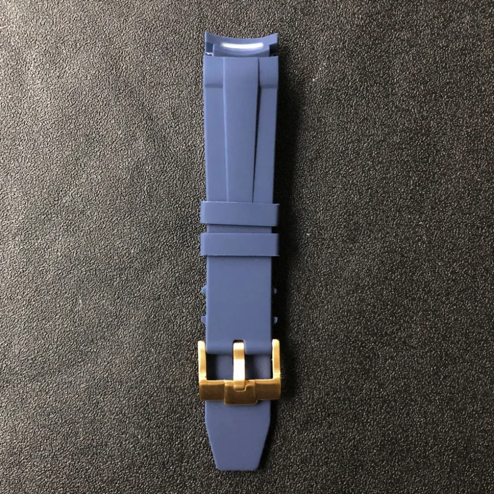 Rubber Luminous Watchbands 20mm Bracelet with Stainless Steel Gold Buckle Watch Accessories Watch Strap for Men Women Kids
