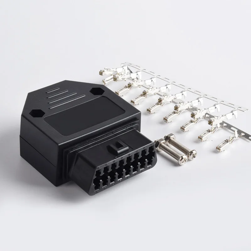 

Universal OBDII OBD2 16Pin Female Connector Plug OBD II Female Adapter OBD Plug + Shell + Terminal +Screw