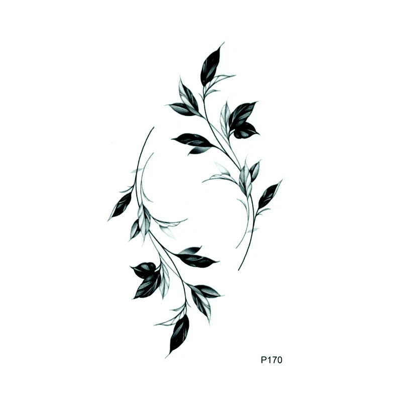 Branches And Leaves Waterproof Temporary Tattoo Sticker Flower Henna Tatoo Fake Tattoo Tatuajes Tatuagem Body Art Flash Tattoo