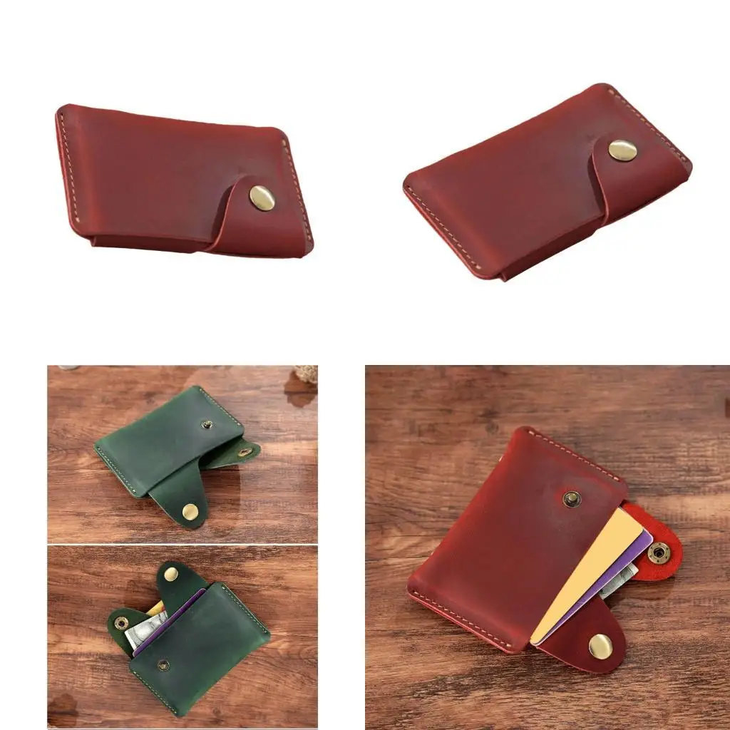 

Retro Card Case Wallet Coin Purse Card Holders with Closure for Men Women D2RC