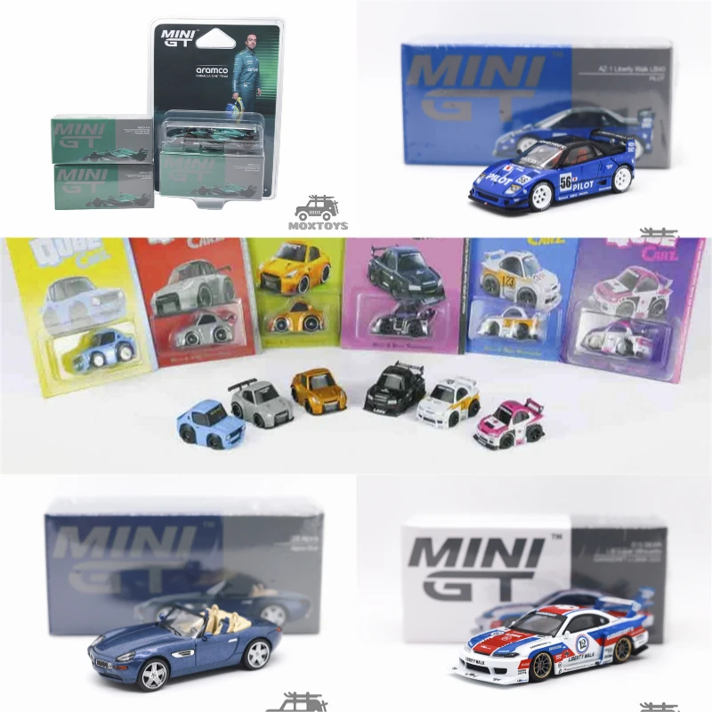

Литая под давлением модель автомобиля MINI GT 1:64 AMR24 AZ-1 Z8 S15 QubeCarz