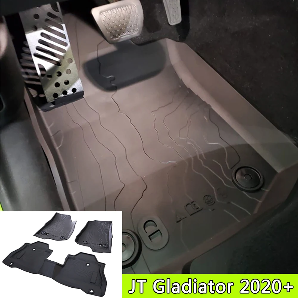 

Lantsun JT1017 Foot Pad Tpe Car Mats Floor Mat Front & 2nd Row Floor Liner for JT2020+ Gladiator