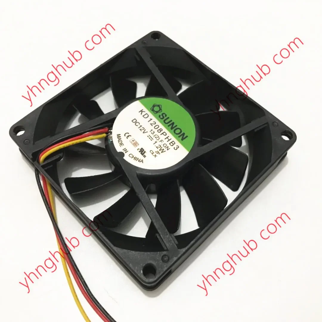 SUNON KD1208PHB1 13.(2).F.GN DC 12V 1.2W 80x80x15mm Server Cooling Fan