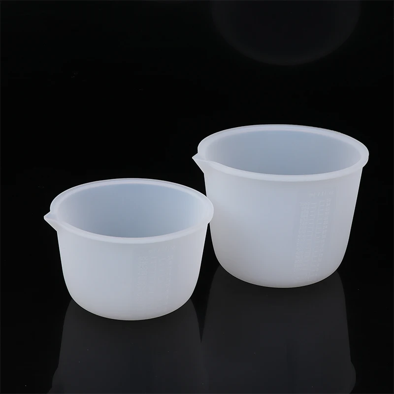 600/1000ml Silicone Measuring Cup With Scale Reusable Silicone Mixing Cup Durable Easy Clean For Epoxy Resin Jewelry Making