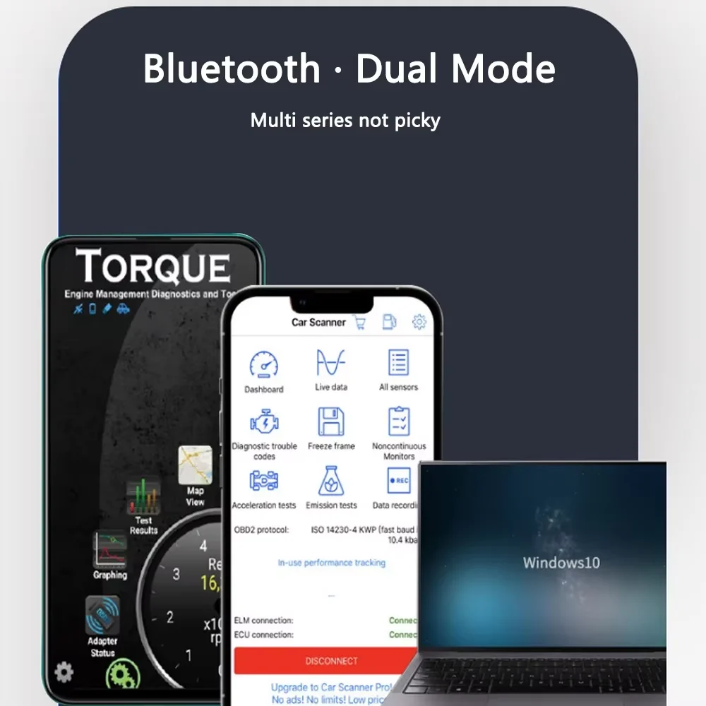 Picture 3: Mini ELM327 OBD2 Code Reader Scanner Bluetooth Car Fault Detector Engine Diagnostic Tool V1.5/V2.1 For Automotive