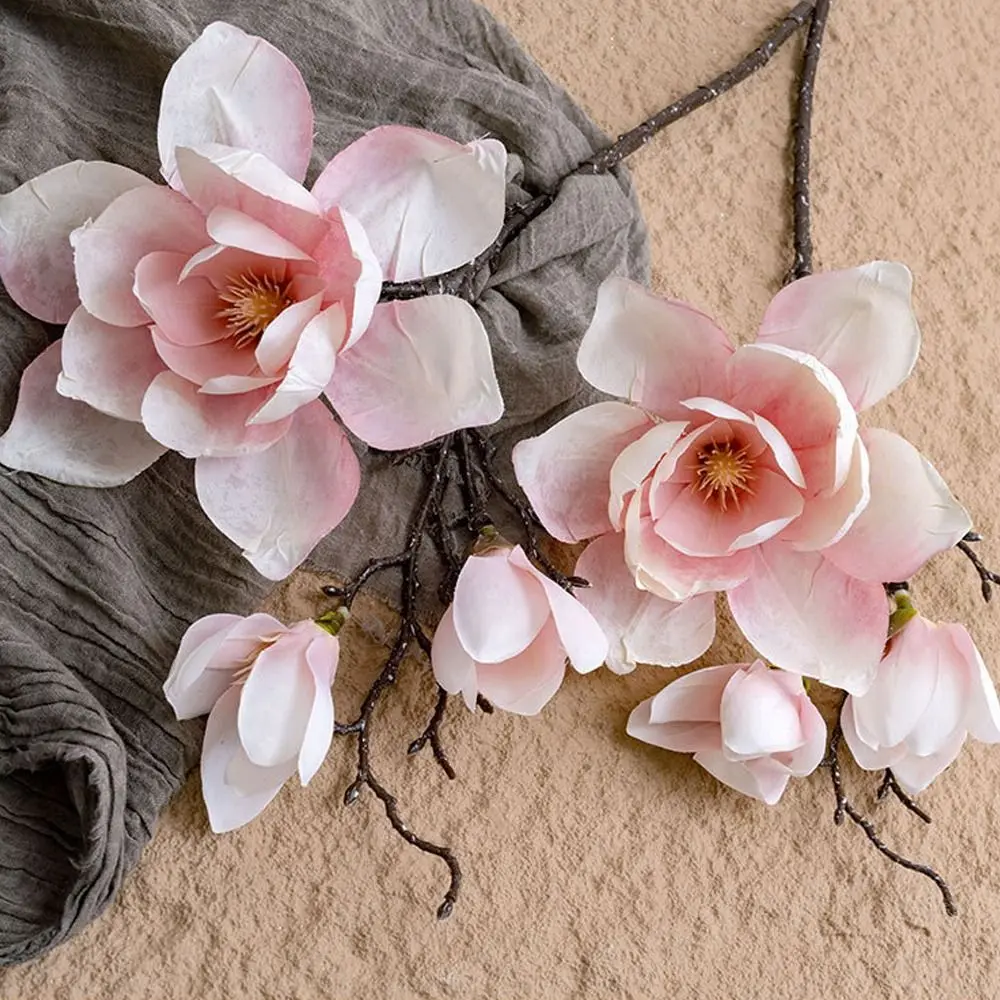

Luxury Artificial Magnolia Branch Elegant Real Touch Artificial Orchid Flowers Handmade Realistic Simulation Big Magnolia