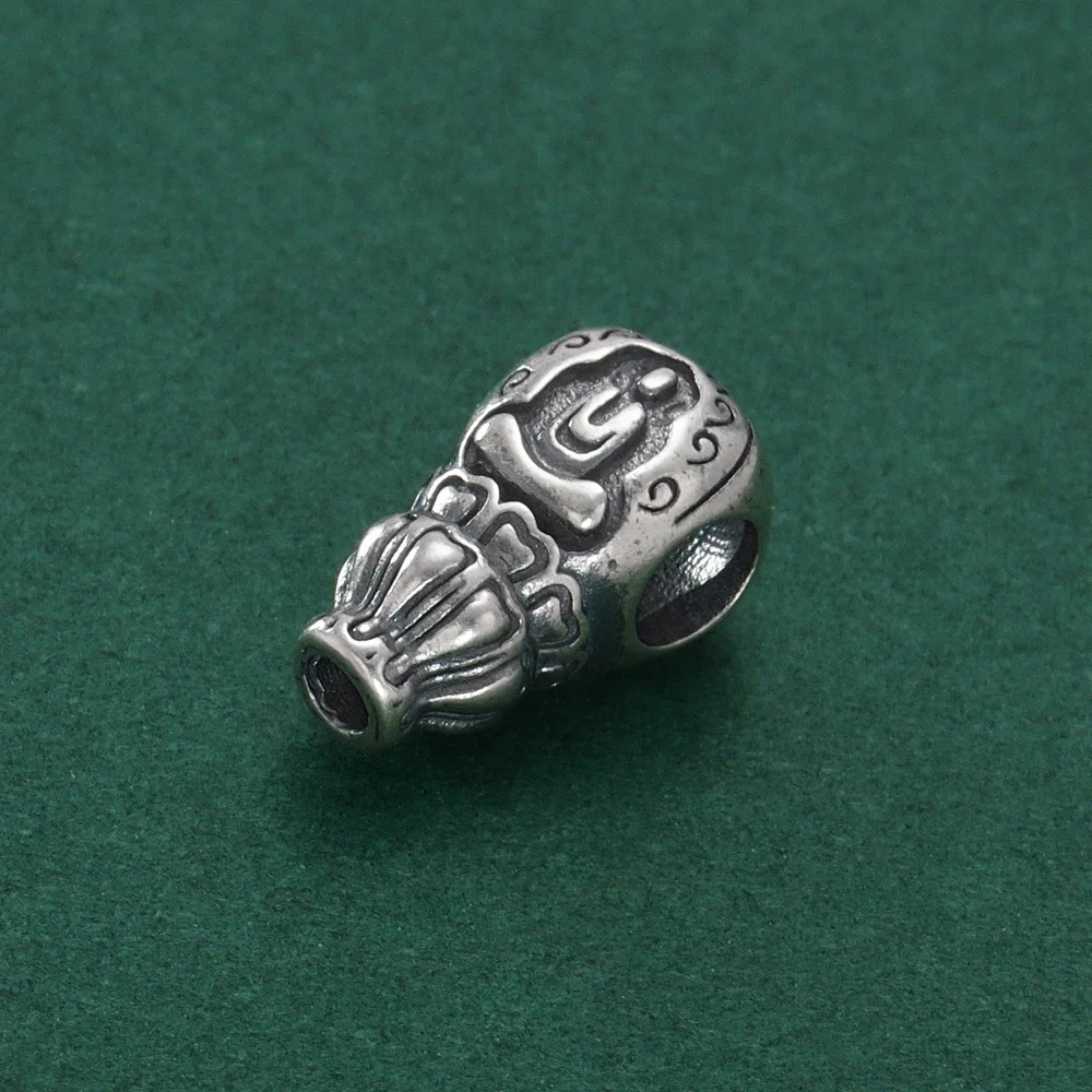 100% 925 Silver Tibetan Buddha Guru Bead Buddhist Prayer Beads Mala Three-way Bead 3