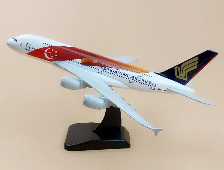 

20cm Metal Plane Model Air Singapore Airlines Aircraft Airbus 380 A380 Airways Airplane Model w Stand