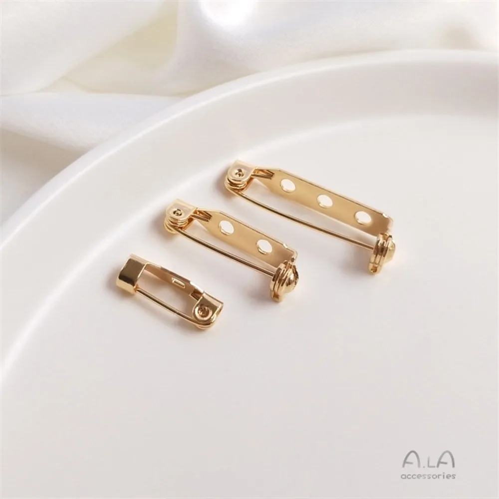 14K الذهب اللون DIY الملحقات مثقب دبوس بروش أسفل دعم اليدوية بروش زر إبرة إكسسوارات الشعر المواد #4