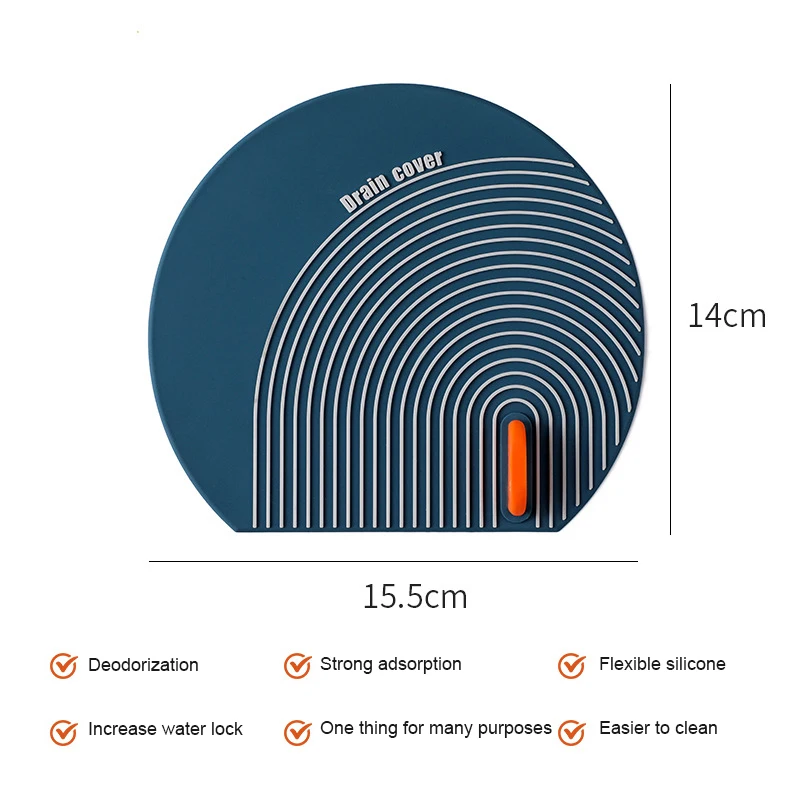 Shower Drain Covers PVC Floor Drain Shower Hair Catcher Bathroom Kitchen Sink Filter Home Deodorant Insect-proof Floor Cover