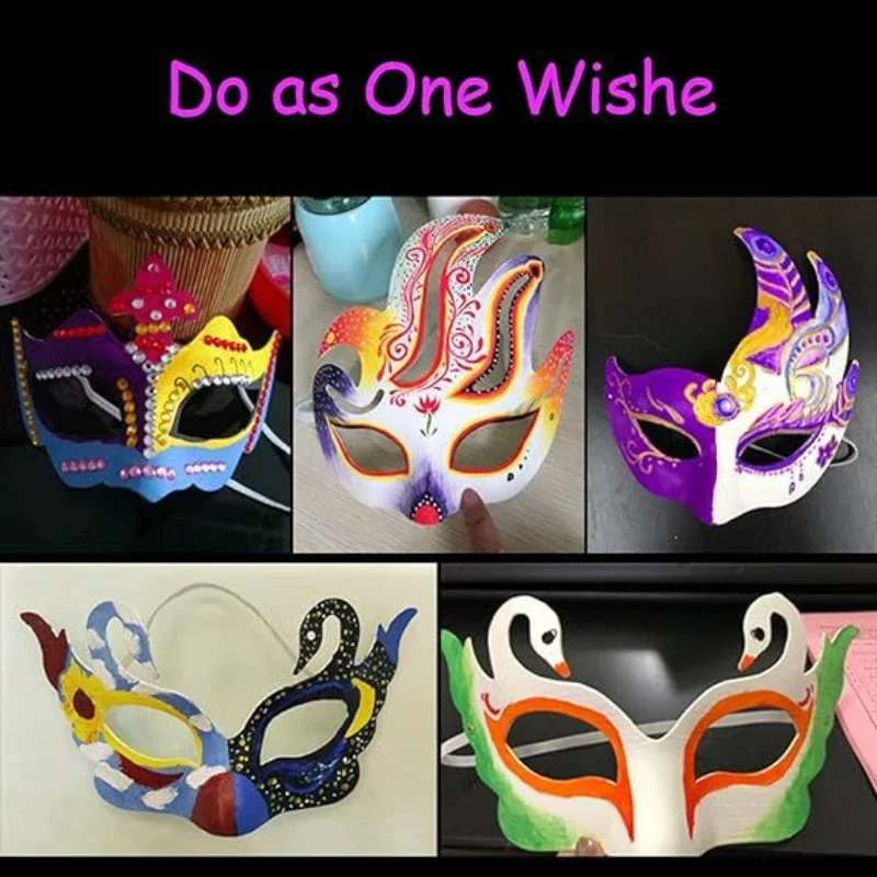 12pcs Butterfly Style DIY Hand Painted Mask Halloween Christmas Anime Party Ball Supplies Blank Face Covering