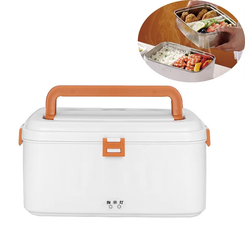 1.8L Car Home Electric Lunch Box 304 Stainless Steel Food Heating Insulation Container Portable Outdoor Cutlery 12V24V/220V