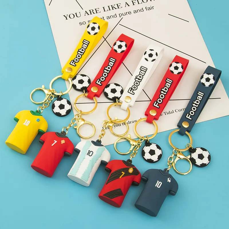 New Printed On Both Sides Jersey Shape Keychain Charms Sports Key Ring Basketball Fan Trinket Souvenir Accessories Gift