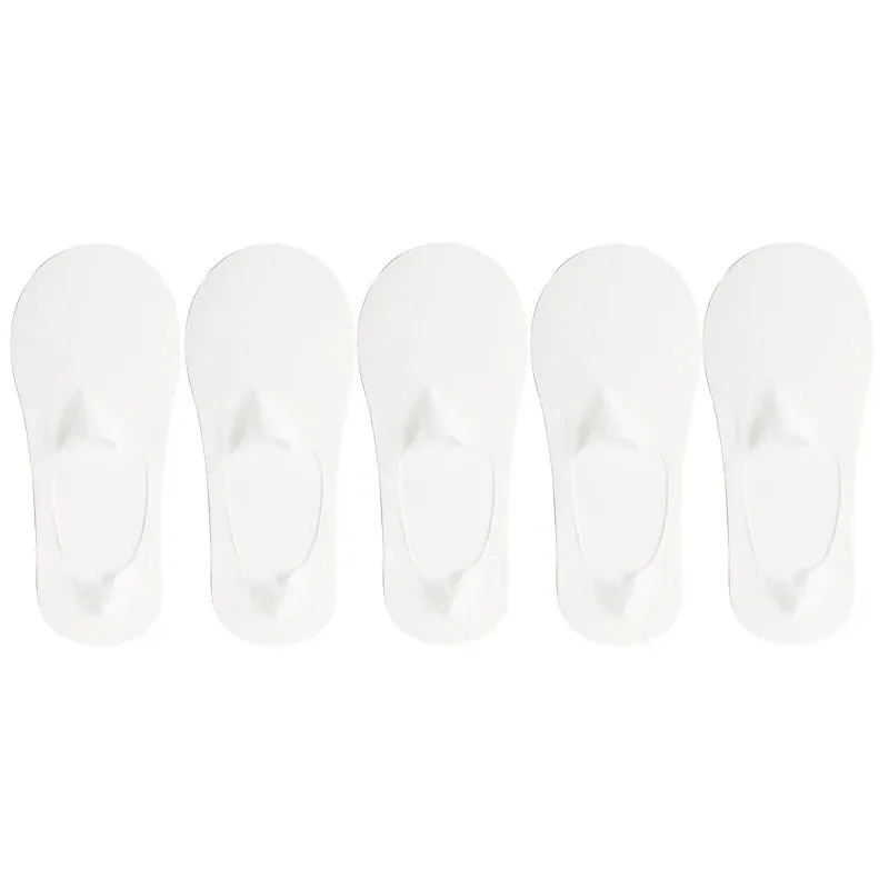 5 paia/lotto calzini da donna estivi ultra-sottili invisibili taglio basso in silicone antiscivolo rete No Show calzini da barca solidi in seta di ghiaccio