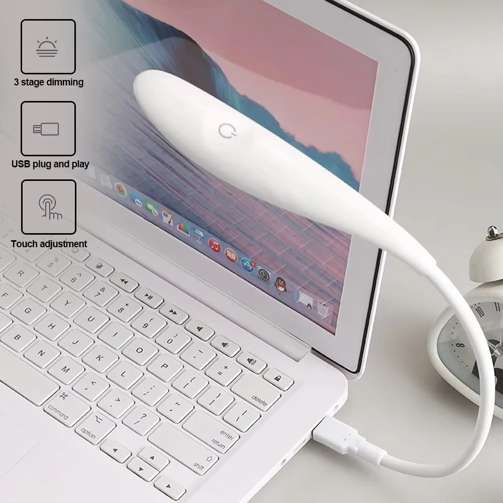 Flexible USB Touch Sensor Night Light Portable LED Lights Notebook Laptops Keyboard Computer Reading Table Lamp Lighting