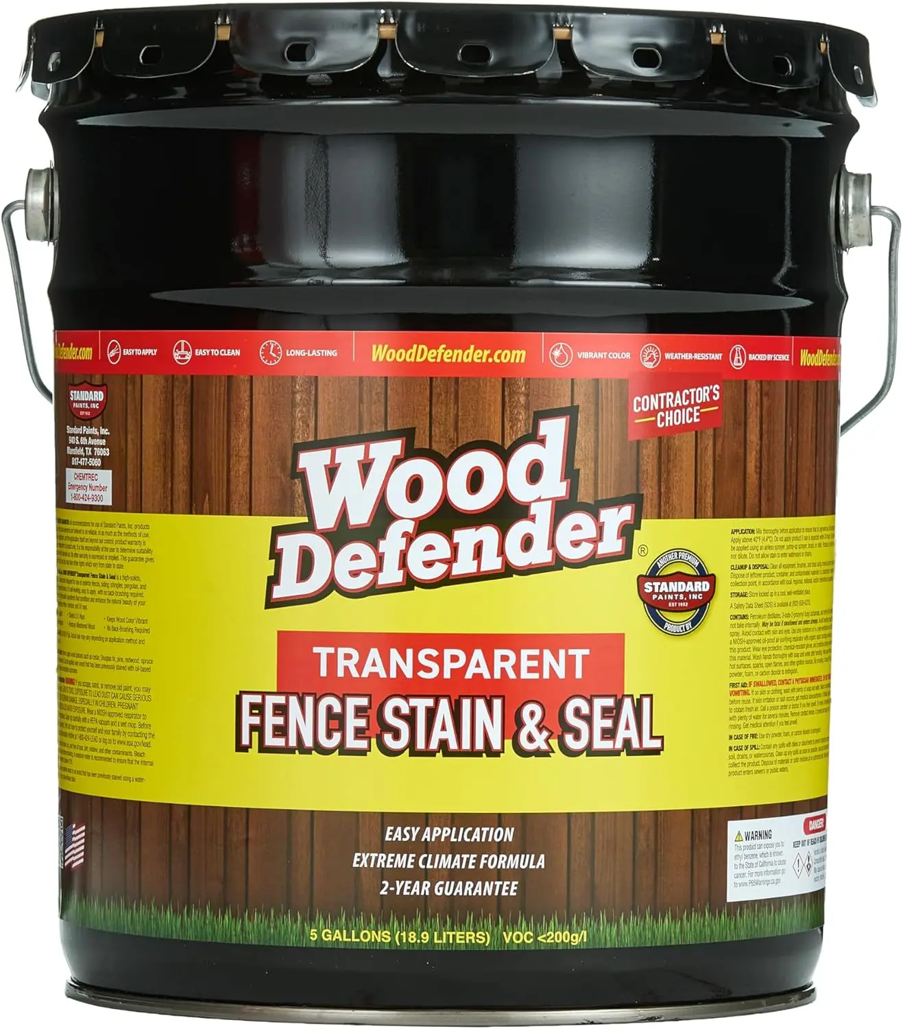 Exterior Wood Fence Coating, Transparent Cedar Tone, Oil - Based, Long - Lasting Color Protection, 5 - Gallon