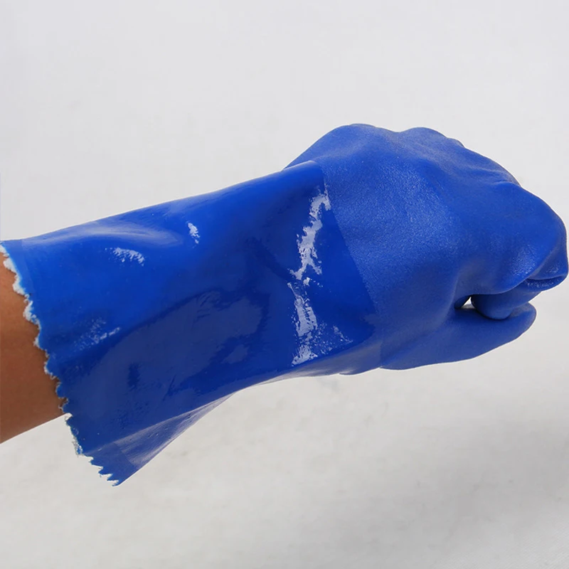 PVC Industrial Rubber Gloves Anti Slip Thickening Anti Corrosion Chemical Wear-resistant Waterproof Labor Protection Gloves