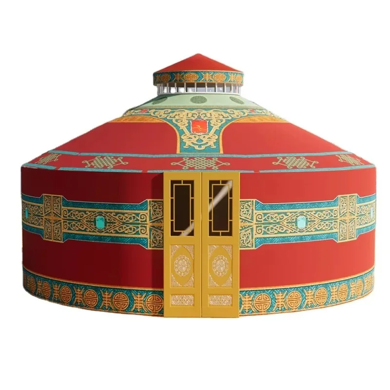 New Style  Single Slope Steel Bamboo Yurt for Camping or Accommodation
