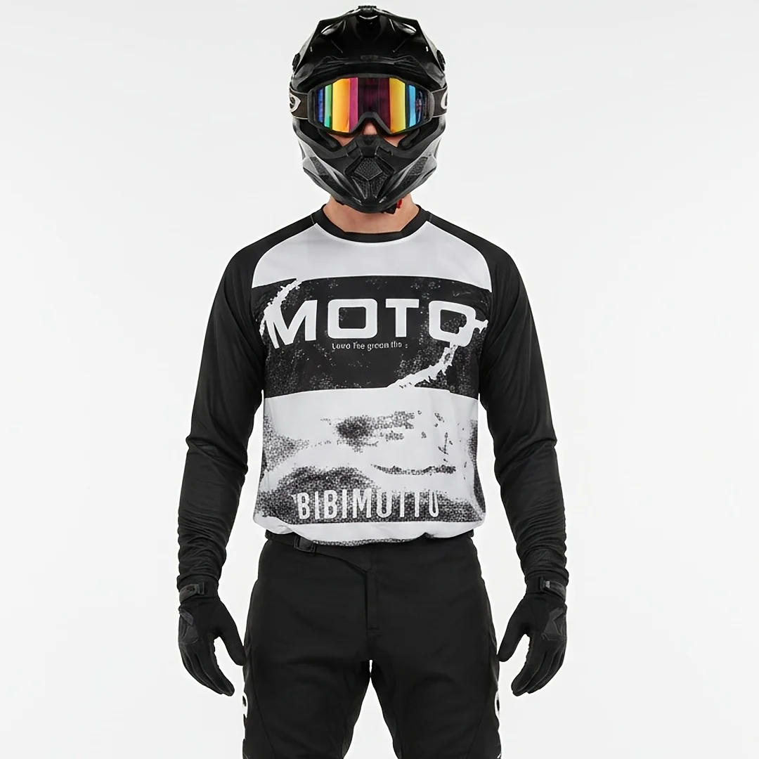 MOTO Downhill Jersey MTB Racing T-Shirt for Cycling, Motocross, And Mountain Biking, Long-Sleeve Top