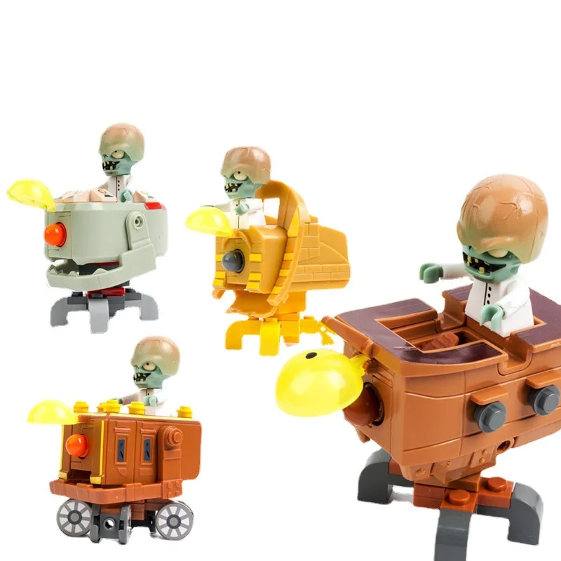 Plants vs. Zombies Scene Mini BOSS Model Dolls Ancient Egypt Pirate Seas Wild West Far Future Assembly Blocks Toys For Children