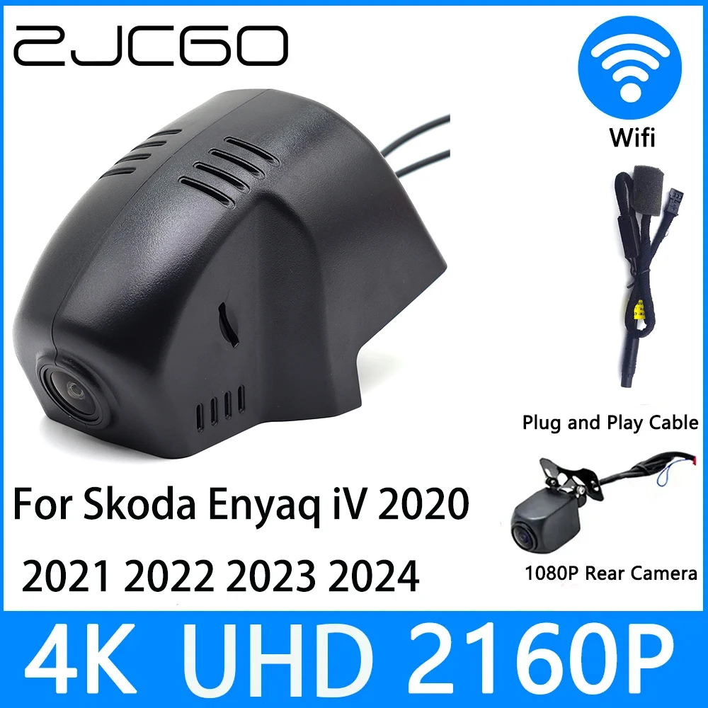 ZJCGO Dash 4K UHD 2160P Car Video Recorder DVR Night Vision Parking for Skoda Enyaq iV 2020 2021 2022 2023 2024