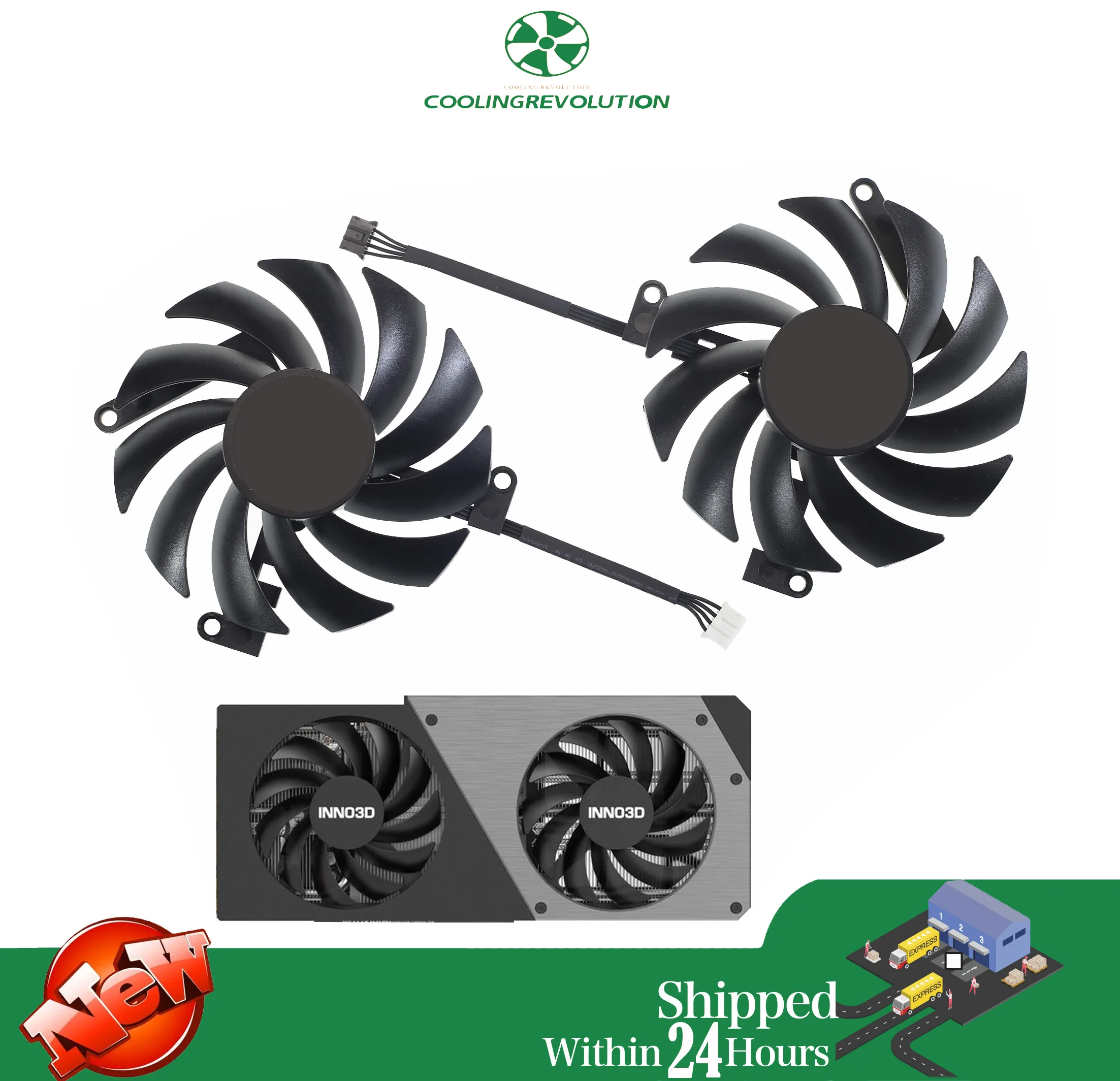 Ventilador para Inno3d Geforce Rtx 4060 4060 ti 4070 Twin x2 oc 85 mm Csh9015s Dc12v 0.35a Pinos