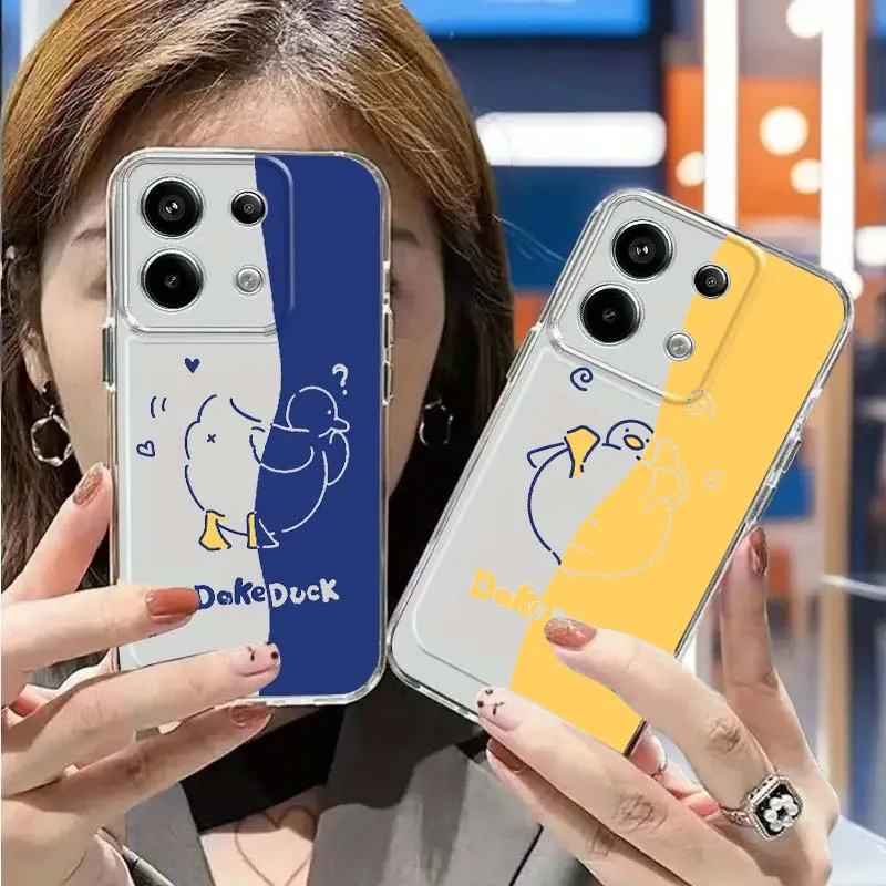 

Cartoon Duck Yellow Bow Phone Case For Xiaomi Poco C85 C71 M8 F7 X7 X6 F6 M6 X5 F5 F4 F3 F2 Pro Ultra 5G Space Shell