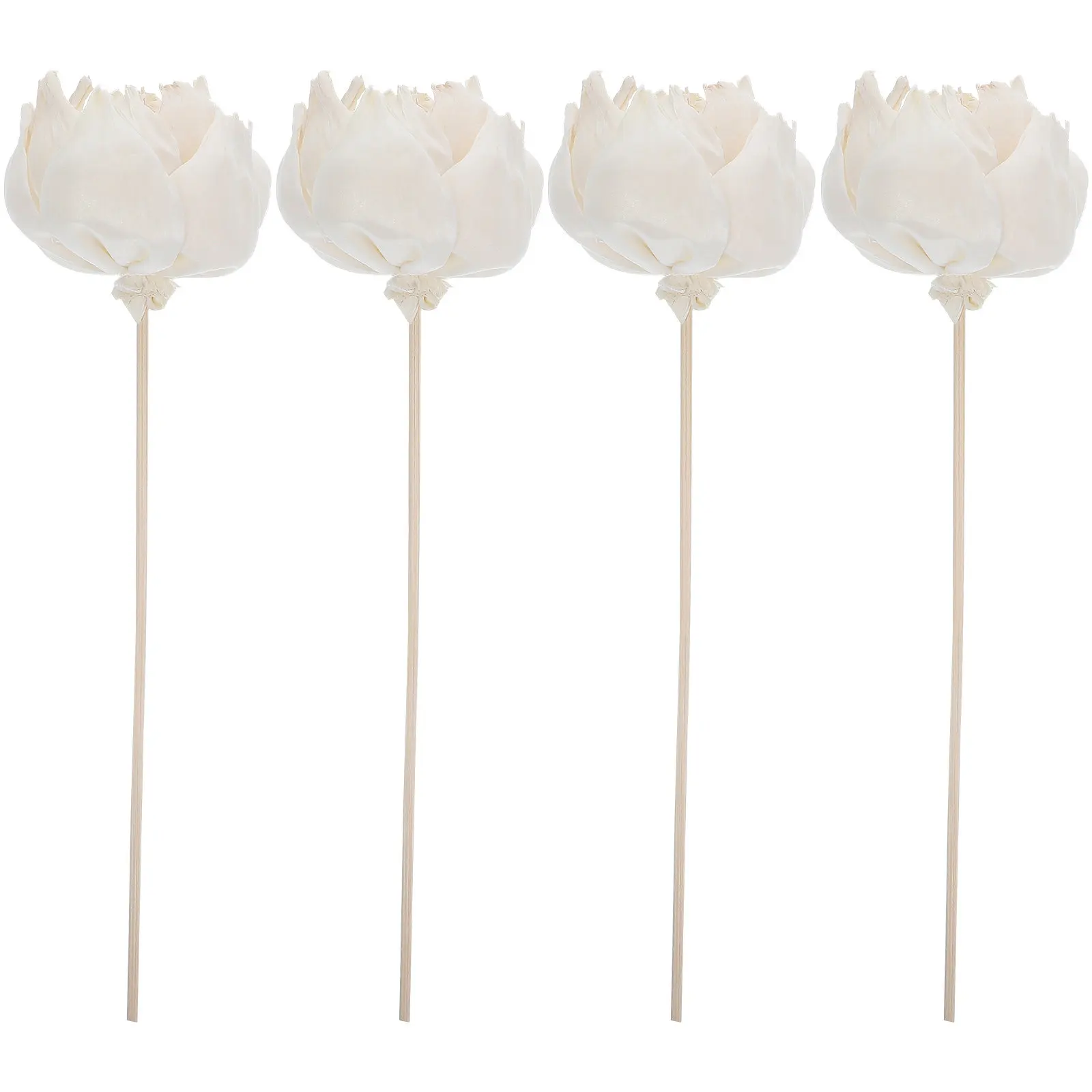 4Pcs Diffuser Flower Aromatherapy Reed Sticks Natural Dried Flower Essential Oil Diffuser Replacement for Home Car Decor Scent