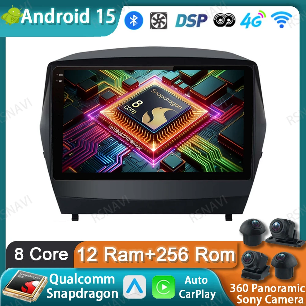 

Car Radio Android 15 For Hyundai Tucson 2 LM IX35 2009-2015 DVD Stereo Viedo Player 4G LTE BT Multimedia Qualcomm Navigation GPS