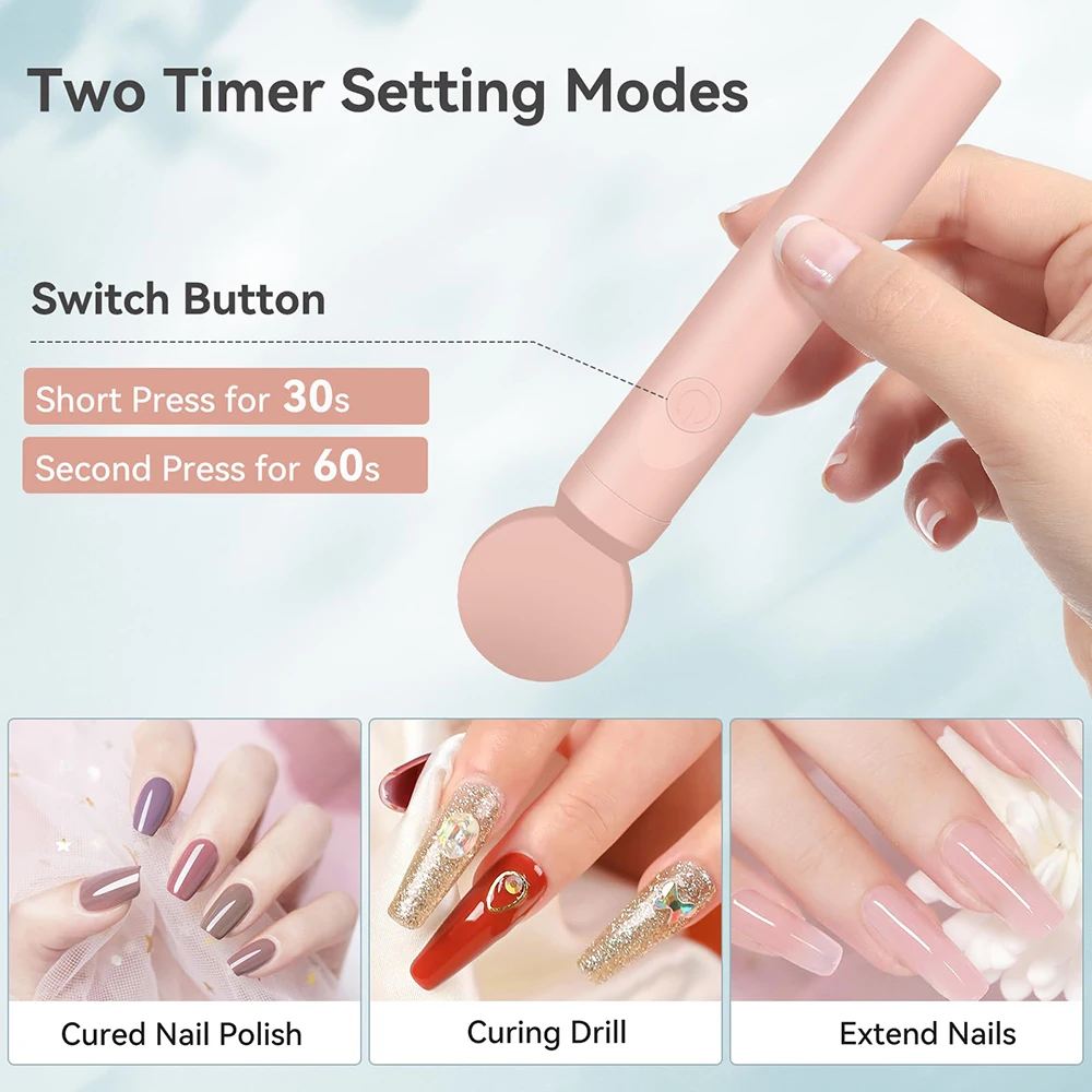 Lulaa-ミニUV LEDランプ,ハンドネイルドライヤー,ジェルグルー硬化,充電式懐中電灯,アート機器ツール