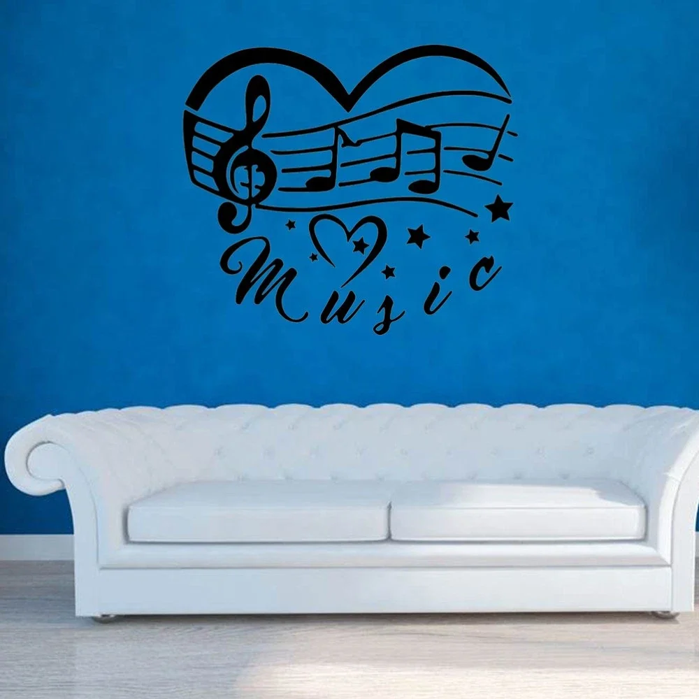 Musical Note Wall Sticker Removable Decal Stickers Living Room Large Paper