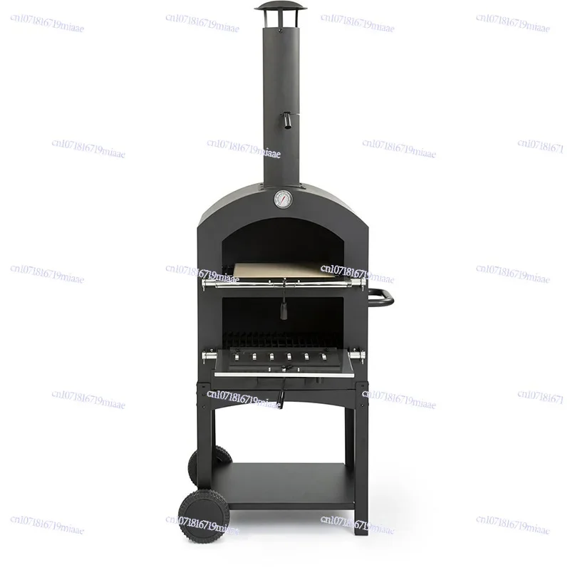 Outdoor 12-inch Double-layer Pizza Stove Stainless Steel Kiln Oven Hand Push Dual-purpose Barbecue Oven Factory Direct Sales