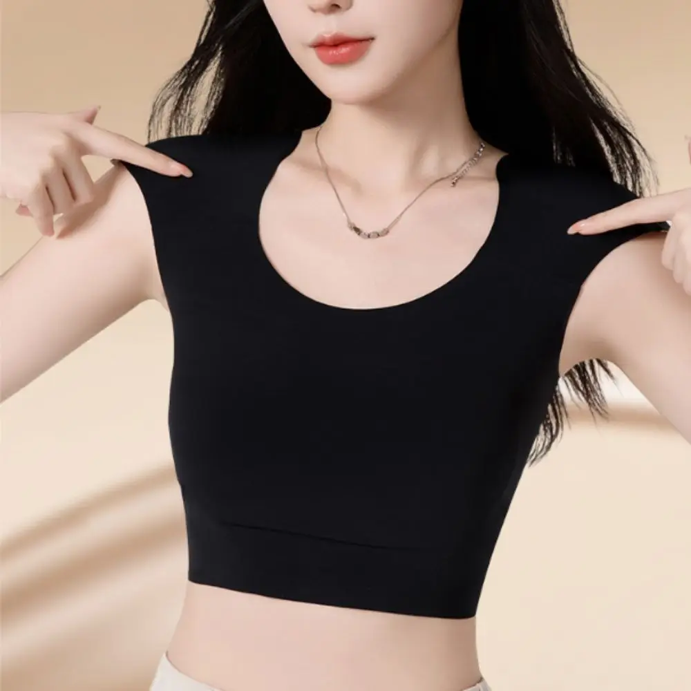 Comfortable Seamless Right-angle Shoulder Bra Chest Binder Bustier Shoulder Pad Vest Invisible Lingerie Wireless Bra Oversize