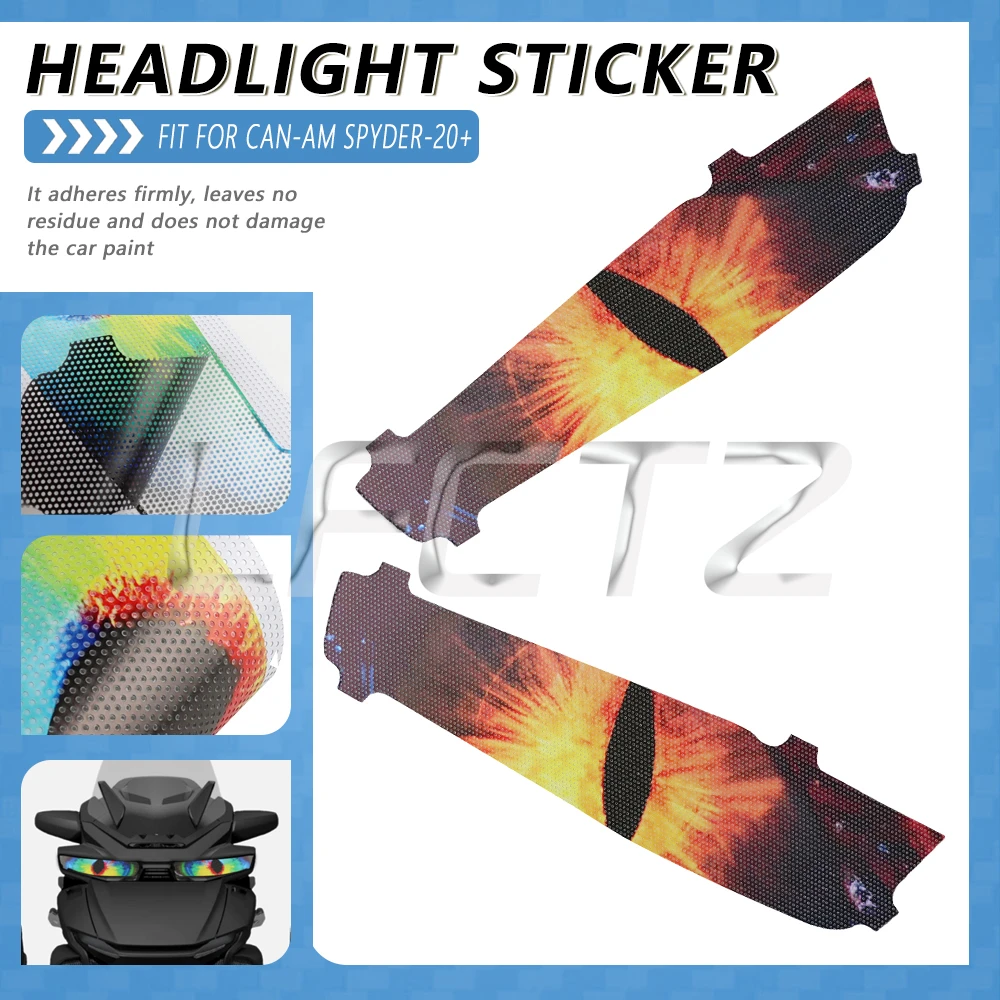 ATV Front Headlight Decor Stickers Fit for Can-Am 2020-25 Spyder RT SE6/SE6 Limited/SE6 Sea-To-Sky Headlamp Protective Decals