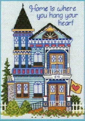 Amishop Free Delivery Top Quality Lovely Counted Cross Stitch Kit Hang Your Heart Home House Dim 6767