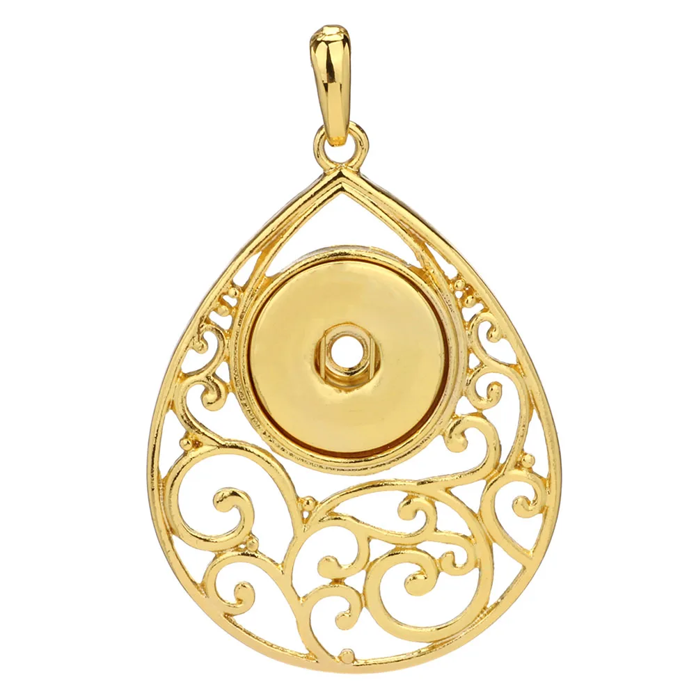 Fashion Snap Jewelry New Snap Pendant Necklace Gold Silver Color Necklaces Fit 18mm Snap Button Pendant Gift