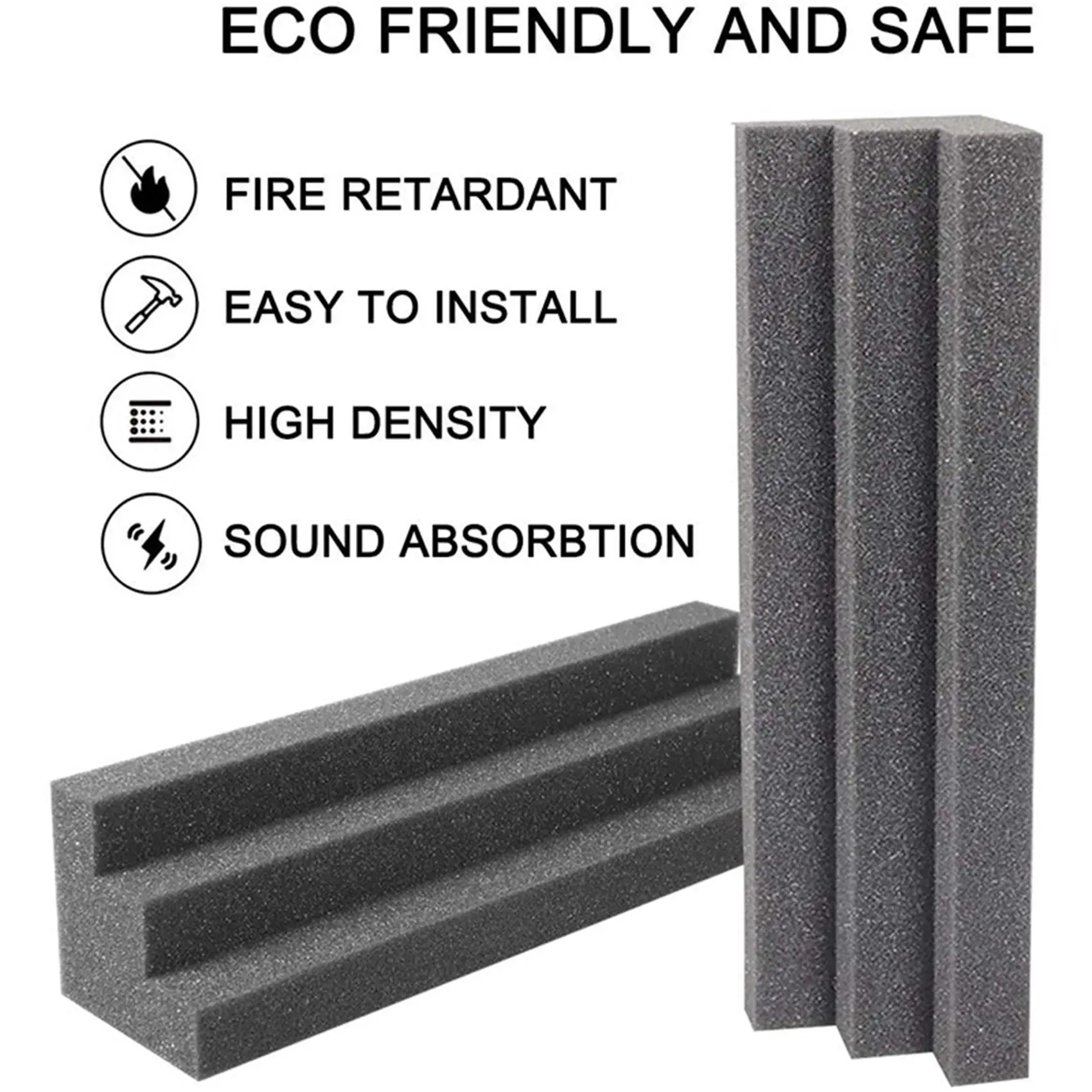 48 Pcs Bass Traps Acoustic Foam Panels Sound Proof Padding,Studio Foam For Corner Soundproofing Foam,Sound Proof Foam