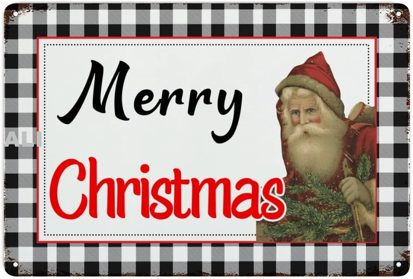 Vintage Santa Claus Metal Signs Retro Wall Plaque Funny Santa Metal Tin Sign for Garage Man Cave Kitchen Bedroom 8x12 sign