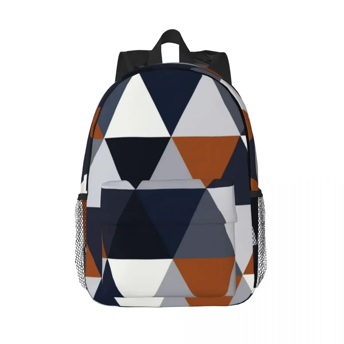 

Navy And Rust Triangles I Backpacks Boys Girls Bookbag Casual Children School Bags Travel Rucksack Shoulder Bag Large Capacity